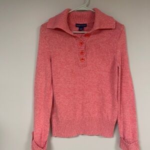 Karen Scott Women's S pullover pink sweater collar
